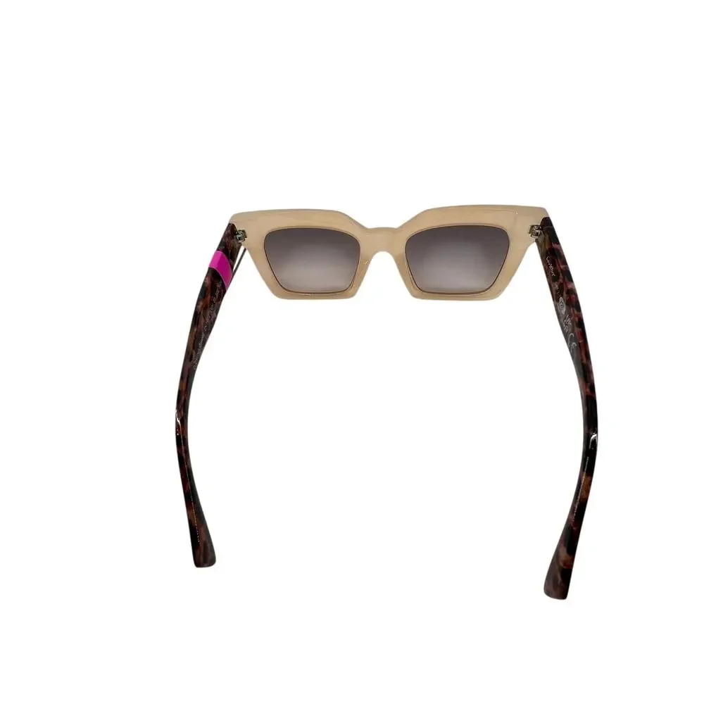 Luv Betsey Johnson Sunglasses Shades New Square Tan Animal Print